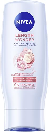 NIVEA Length Wonder stärkende Spülung, stärkende Haarspülung mit Niacinamid und Sheabutter, Conditioner für langes Haar ohne Spliss (200 ml)