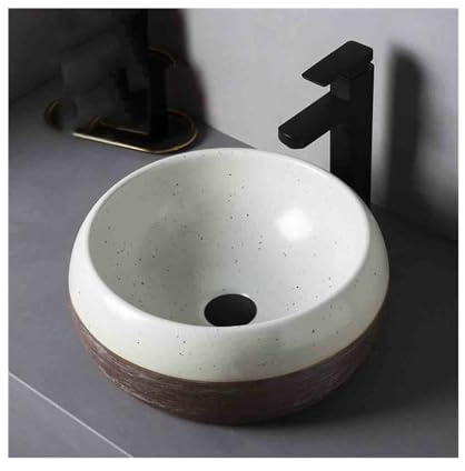 Lavandino da Bagno, lavabo da appoggio, Balcone, Vintage, in Ceramica, lavamani, Colore Patchwork, Mobile lavabo