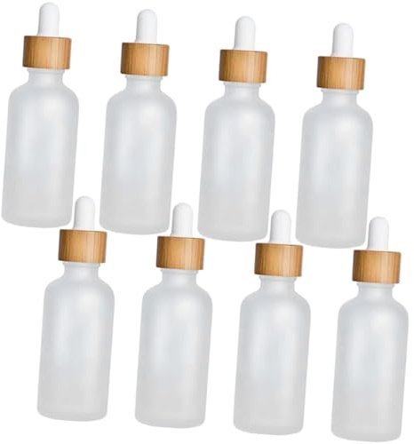 VILLFUL 8pièces Flacons Compte-gouttes Verre Vides Lot Pipettes pour Huiles Essentielles et Liquides Fluides Petits Voyage