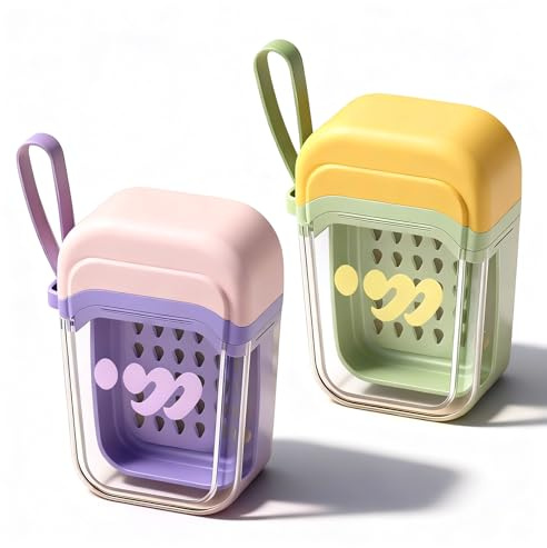 Tianher Porte Savon, 2 Pièces Boite Savon Voyage avec Grille De Drainage Portable Porte Savons Amovible pour La Maison Ou Les Voyages Convient à Tous Les Savons Solides (Violet Vert)
