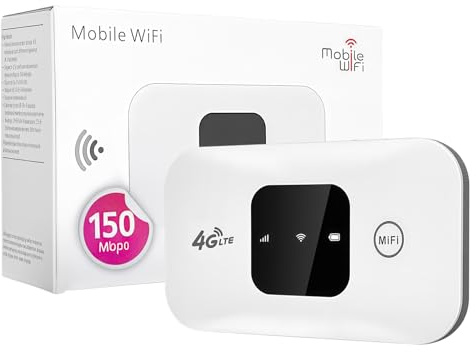 Portable WiFi Travel Hotspot Router, PocketCar Wifi 4G LTE Internet DongleHotspot with SlM Card Slot Plug & Play, Mobile WiFi BOX connects Upto 10 Devices for Caravan Travel Phone Computer Laptop(4G)