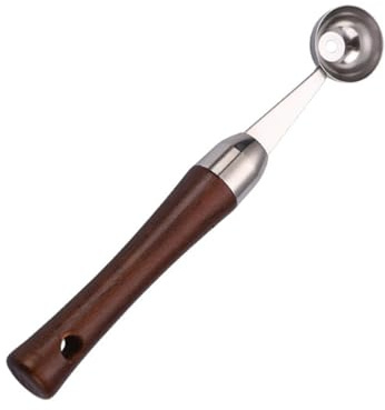 jojofuny Cucchiaio per Frutta in Acciaio Inossidabile Manico in Legno Paletta per Anguria e Melone Utensile da Cucina Resistente e Multiuso per Casa Ristorante e Hotel
