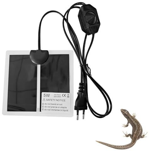ielseitige Reptil-Heizmatte 15x14 cm - Sicher, abnehmbar & kleberfrei! Für Terrarien, Vivarium & Insektenzucht - Ideal für Schildkröten, Schlangen, Echsen, Geckos, Einsiedlerkrebse & Amphibien