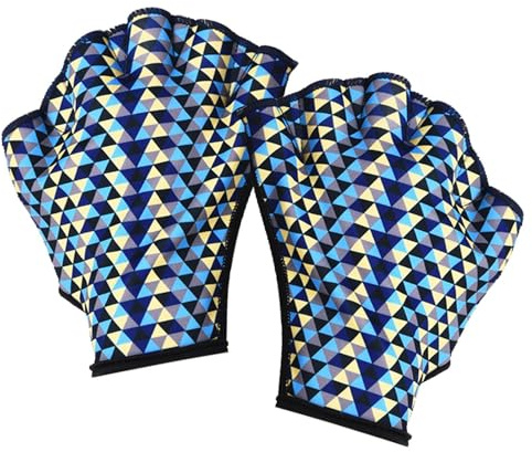 Simhandskar - Handpaddlar med väv, Sport Aqua Gear, Neopren Palm Patch, Finger Connector Membran, Justerbar handledsrem Kardborreband Säker | Fäst för män Dam Vatten Aerobics Fitness Tr