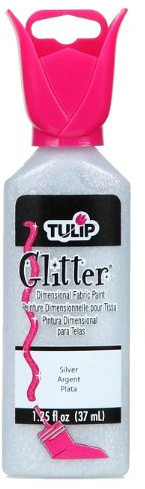 Tulip 1.25oz 3D Fabric Paint Glitter Silver