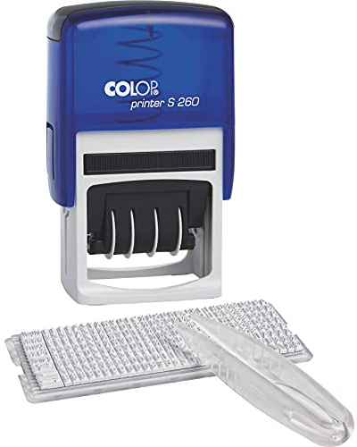 Colop Printer S260 D-I-Y Text- und Datumsstempel selbstfärbend 2 Zeilen Textdruckgröße 45 x 24 mm rot/blau