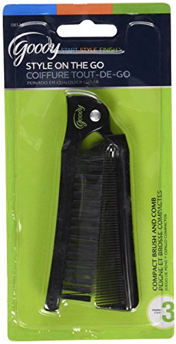 Goody 08524 Style On The Go Compact Brush and Comb Combo; Maintain Your Look On the Go; Perfect Size for Purse, Pocket or Tote Bag; Measures Approx. 8.25 When Unfolded and 4.5 When Folded