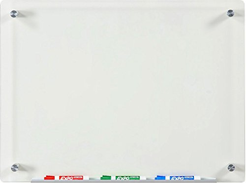 Clear Glass Dry-Erase Board - 45 cm x 60 cm - Includes Aluminium Marker Tray