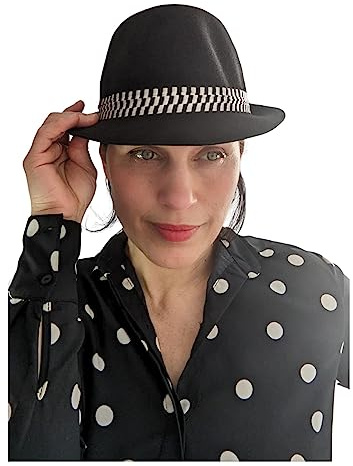 Krung Thai Ska Mutze - Schwarzer Porkpie 2Tone Music Festival Oi! Rude Boy Trilby Large USA7.25