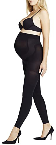 FALKE Damen 9 Months 80 DEN Leggings halb Blickdicht Umstandsleggings hochelastischer Baucheinsatz sehr weiches Bündchen für Schwangere feines weiches Material 1 Stück
