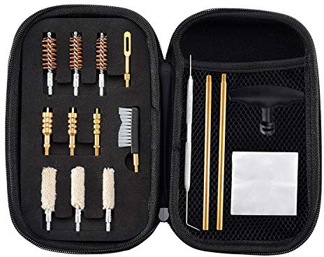 Boosteady Pistolen Reinigungsset Waffen Reinigungsset Gun Cleaning Kit Bürste Sägezahn Baumwolle Mops .357 / .38 / 9mm.40.45 Kaliber