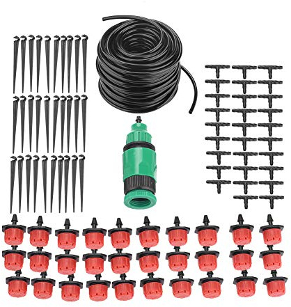 Bewässerung Kit DIY Bewässerungssystem Garten Drip Bewässerung Kit Automatische Mikro Bewaesserungssystem Perlschlauch Pflanzen(25m)