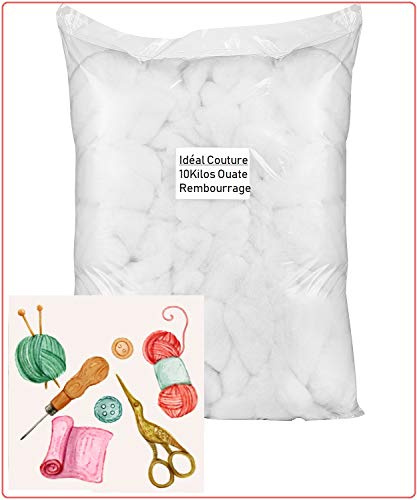 Idéal couture Garnissage de Microfibre 10 kg – Rembourrage pour Peluche, oreillers, Poignet, Coussins, Amigurumi Carton de 10 Kilos