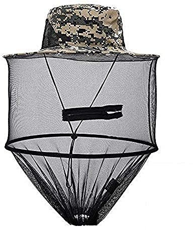 LHKJ Camouflage Anglerhut Moskitoschutz, Outdoor Kopfschutz und Gesichtschutz Netzhut