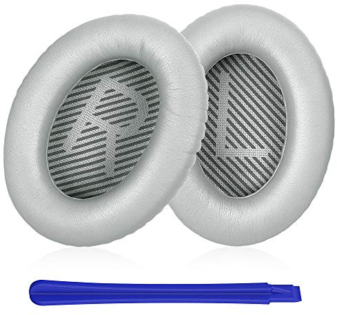 TesRank Ohrpolster für Bose QuietComfort 35 ii & QuietComfort 35 Ersatz, Professionelle Earpads für Bose QC35 ii QC35 QC25 QC15 QC2 AE2 AE2i AE2w SoundTrue & SoundLink Kopfhörer - Silber