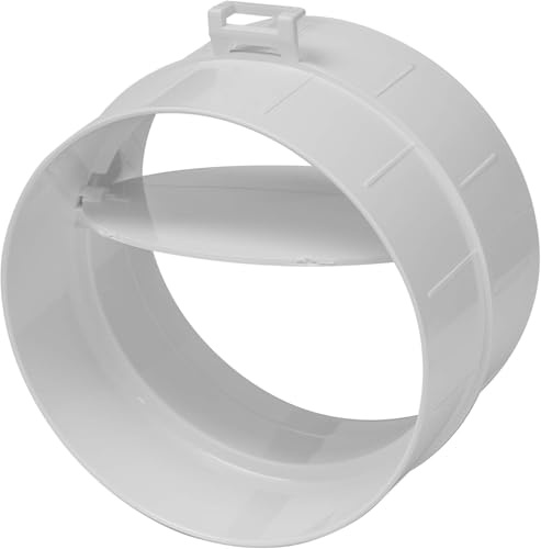 Vent Systems 100 mm / 4 Inch Backdraft Damper Stopper - ABS Plastic Male Fit Dryer Vent Backflow with Shutter - One-Way Airflow Ducting Insert - Inline Fan Vent, Exhaust Pipe Adapter/Connector