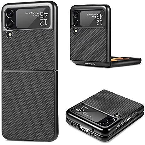 RanTuo Cover per Samsung Galaxy Z Flip 3, Ultrasottile, Leggero, Anti-Graffi, Anti-Impronta, Guscio Protettivo Antiurto, PC Duro Case Custodia per Samsung Galaxy Z Flip 3.(Nero)