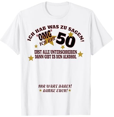 50. Geburtstag Frau und 50. Geburtstag Mann Gästebuch T-Shirt