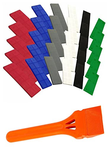 JCP Window Glazing Tool Glazing Shovel Paddle with 100 x 28 mm Mixed Sizes Flat Packers (1 to 6 millimetres)