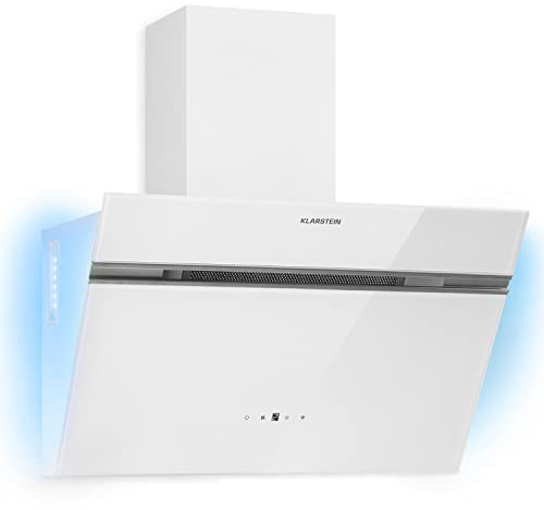 Klarstein Alina - Cappa da Cucina, 60cm, 600 m³/ora, Classe A, LED, Silenziosa: 68 dB, Scarico & Ricircolo, Controllo Smart, Bianca