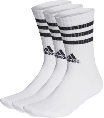 adidas Unisex 3-Stripes Cushioned Crew Socks 3 Pairs