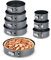 Relaxdays Set 8 Teglie Rotonde per Dolci, Ø 14/16/18/20/22/24/26/28 cm Acciaio Inox Rivestimento Antiaderente, Antracite
