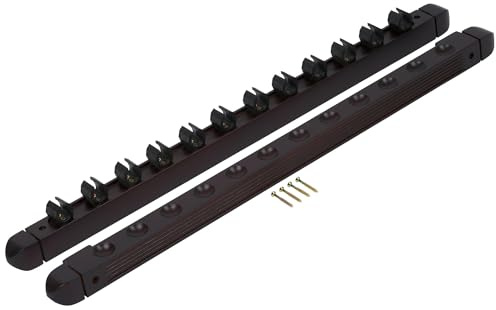 Sportime Billard-Queue Wandhalter | Für Queues | Einfache Wandmontage | Hartholz | Platzsparende Aufbewahrung
