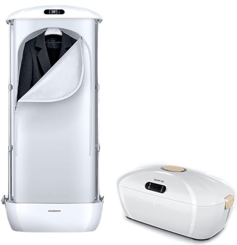 PTATT Ferro da Stiro a Vapore Verticale Automatico Senza Fili, Vapore per Indumenti Appeso Pieghevole, Asciugatrice Portatile, per Vestiti e Tessuti, Rimuove Rapidamente Le Rughe,600W/900W