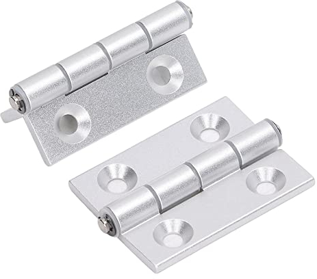 FLEXMAN Trous de Charnière Plats Pliants, 2 Pièces Butt Charnière à Roulement Billes, Aluminium Charniere Porte Lourde pour Portes Fixes, Meubles, Petites Fenêtres, Tiroir, Armoires, Noir