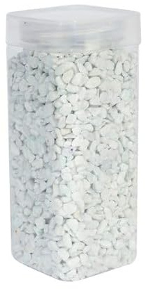 1Buy UK 900g of New Assorted Natural Decorative Stones Pebbles Craft Table Decoration Pot Vase Fillers Garden Weddings Rocks Aquarium (White)