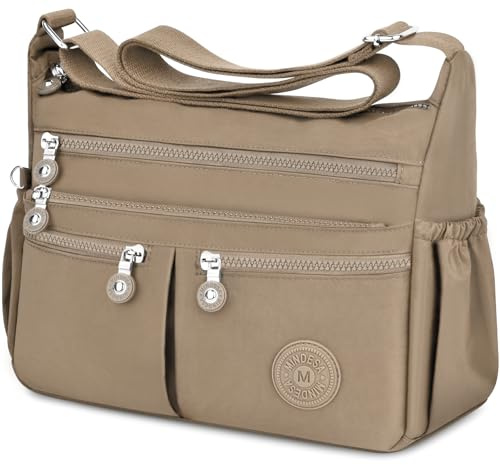 TEUEN Crossbody Bag Damen Große Kapazität Wasserdicht Nylon Umhängetasche Damen Mittelgroß, Casual Handtasche & Leichte Schultertasche Gross Messenger Bag mit Vielen Fächern