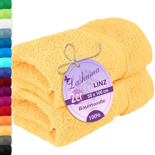 Lashuma 2er Handtuch Badetuch Set, Linz 2X Kinderhandtuch Mädchen 50x100 cm