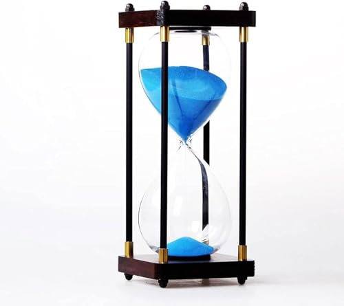 Sablier, sabliers, Sablier de décoration en Bois, décoration de Bureau à Domicile, Cadeau d'anniversaire de noël, Bureau, Chambre à Coucher, fête, Vacances(Blue,9.5 * 24CM)