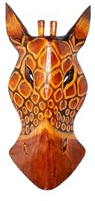 Woru Maske Giraffe 20 cm, 30 cm, 50 cm oder 100 cm, Holz-Maske aus Bali, Wandmaske, Tiermaske, Dekoration im afrikanischem Stil (20 cm)