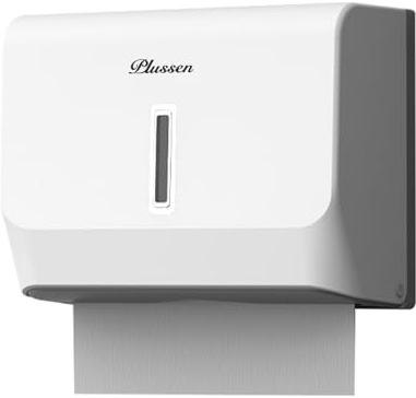plussen Handtuchspender Wandmontage für Papierhandtücher, Kommerzieller Badezimmer- & Küchenspender,Z-Falzung/Multifalzung Fassungsvermögen 200 Blatt,Papierhandtuchspender ohne Bohren（6006 Weiß ）