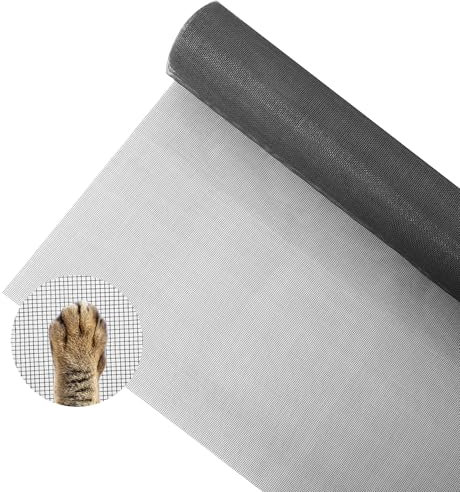 Fliegengitter Meterware 120 x 250 cm，Fliegengitter Fenster，Fliegennetz，Zuschneidbares Ersatznetz，Geeignet für Fenster, Wohnzimmer, Terrassentüren, Oberlichter, Terrassentüren (Grau)