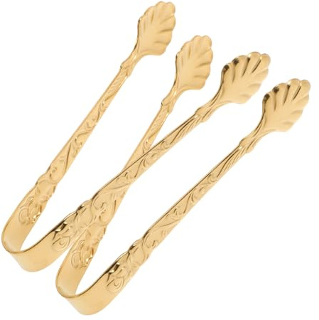 LIFKOME Pinces à Glaçons Et Sucre En Acier Inoxydable Doré 2 Pièces, Accessoires Polyvalents Cuisine Et Service Lors De Barbecues Et Réceptions