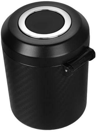 Anneome Cenicero de Coche con Tapa Multifuncional Negro Abs, Resistente y Elegante para Cigarrillos, Adecuado para Uso Interior y Soporte para Vaso