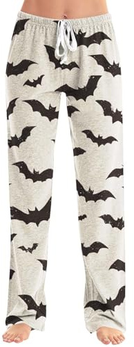 Women Fashion Casual Printed Loose Pajama Pants Casual Pants Comfy Casual Pants Women (Beige, XXL)