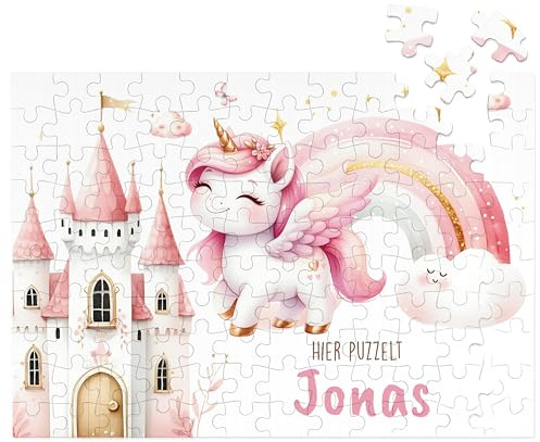 Kidsmood - Personalisiertes Kinderpuzzle mit Namen – Spielzeug Puzzle mit 192 Teile – Geschenk Mädchen zum Geburtstag & Taufgeschenk – Kleine Geschenke für Kinder & personalisierte Geschenke Baby