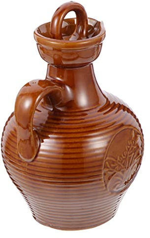 ELAYARD Portabler Keramik Weintopf Langlebiger Auslaufsicherer Weinkrug mit Glatter Oberfläche und Dichtem Deckel Eleganter Vintage Stil für Restaurant und Zuhause