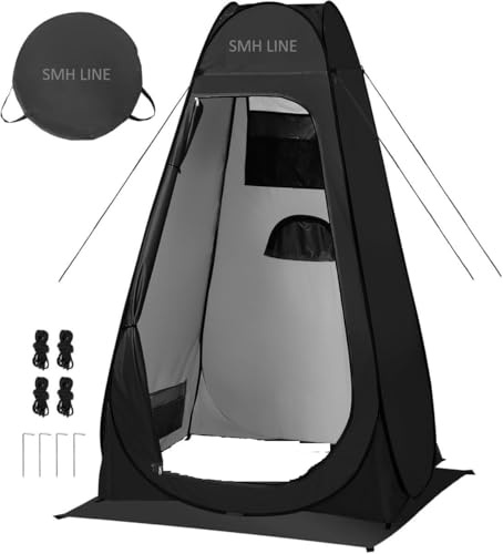 SMH LINE® Pop-Up Duschzelt Umkleidezelt Toilettenzelt Beistellzelt mit UV-Schutz, wasserdichtem Polyester, Fenster & Tragetasche Ideal für Camping, Strand & Outdoor-Aktivitäten