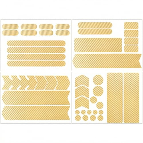 Lechengjia 44 Stickers Bicycle Chainstay Protector, Bike Frame Protection Tape Sticker, Sticking Anti-rub And Scratch Paint Protection Film, Front Fork Bikes Decal Sticker for Mountain (Champagne)