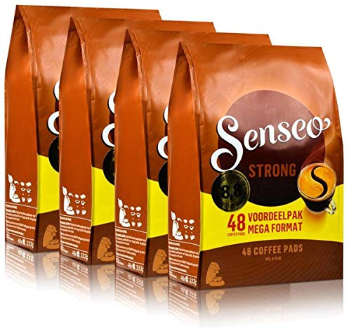 Senseo Corsé / Dark Roast, Nouveaux Design, Lot de 4, 4 x 48 Dosettes de Café
