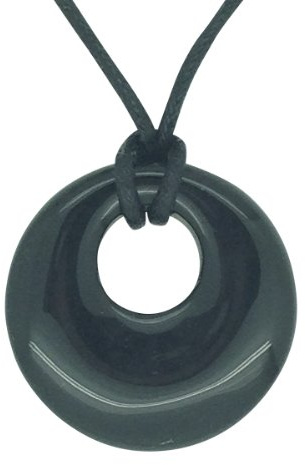 Lucky Capricorn Birthstone Agogo Pendant Zodiac Astrology Gemstone Black Obsidian