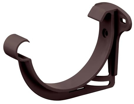 INEFA Stirnbretthalter, Rinnenhalter halbrund NW125 / 125mm Dunkelbraun | Kunststoff PVC, Befestigung am Stirnbrett, für Regenrinnen und Fallrohre, Made in Germany