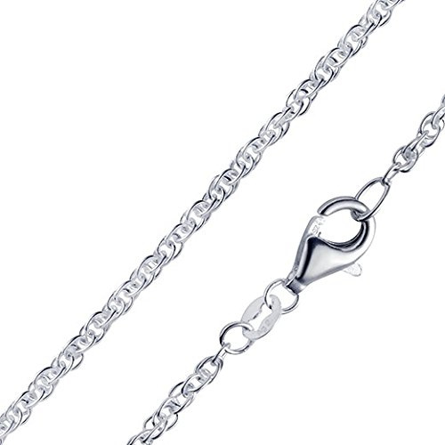 Doppel Ankerkette Silber 925 Silberkette Damen ohne Anhänger 2mm breit K41 | Sterlingsilber Halskette in 40-70cm Kette incl Geschenk Etui – Made in Germany von MATERIA by Matthias Wagner