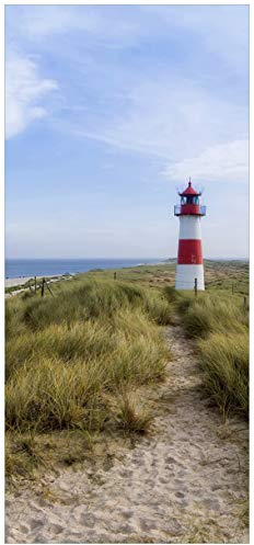 posterdepot Türtapete Türposter Am Strand von Sylt, Leuchtturm auf der Düne, Panorama - Größe 93 x 205 cm, 1 Stück, ktt0581