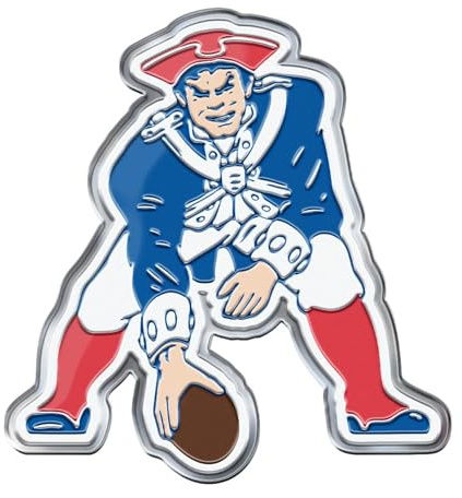 FANMATS 60605 New England Patriots Heavy Duty Aluminum Embossed Color Emblem, Auto Emblem Decal - Alternate