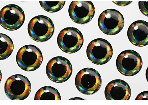 Tigofly 4D klebrige Angelköderaugen, realistische DIY Jigs Handwerk für Haken, Köder, Herstellung künstlicher Augen, Fliegenbinden, Materialien (6 mm, 204 Stück)